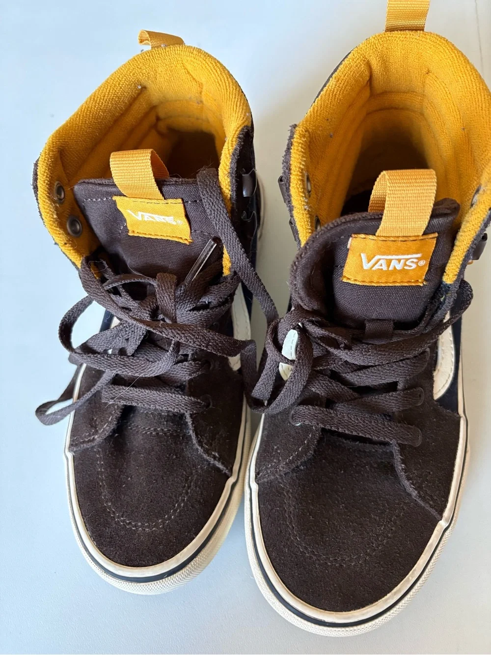 Vans Kids High-Top Sneakers - Navy, Brown & Yellow